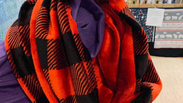 Scarf on a model form in a shop