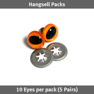 VooDoo Bag Hardware - Toy Eyes Cat in Luminous Orange (15mm)