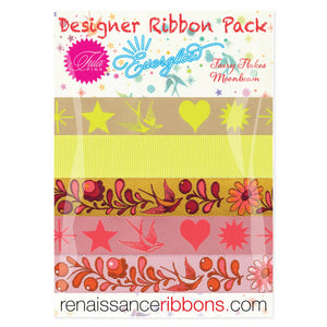 Tula Pink Everglow Fairy Flakes in Moonbeam Ribbon Pack