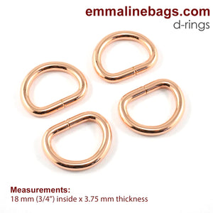 Emmaline D-Rings - 3/4 inch (20mm)