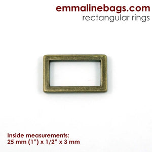 Emmaline Flat Rectangle Rings 4 Pack - 1 inch (25mm)