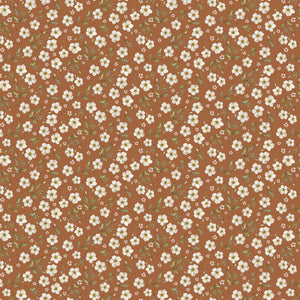 Heavenly Hedgerow - Floral Toss in Ginger Rayon - Half Yard