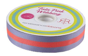 Tula Pink Webbing - Lavender with Neon Peach