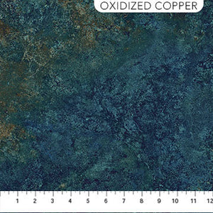 Stonehenge - Gradations II in Oxidized Copper Marble - Half Yard
