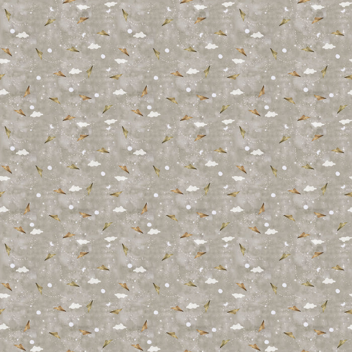 Great Journey - Paper Planes in Taupe- Half Yard
