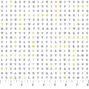 Party Time - WordSearch in White - Half Yard