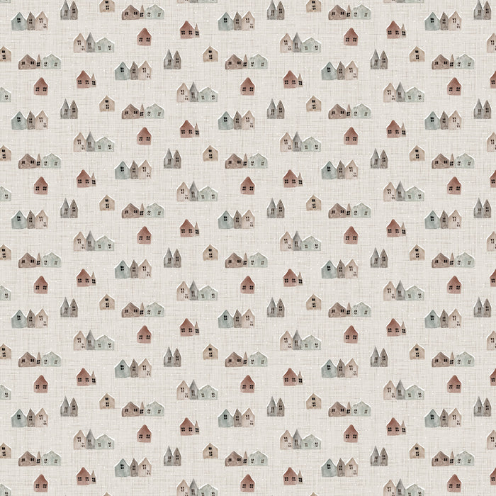 Winter Dreams - Houses in Taupe - Half Yard