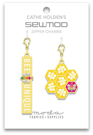 Cathe Holden Zipper Charms - SewMod Bee and Honeycomb