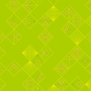 Deco Glo II - Tiles in Lime  - Half Yard