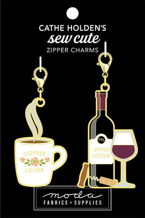 Cathe Holden Zipper Charms - Coffee and Wine
