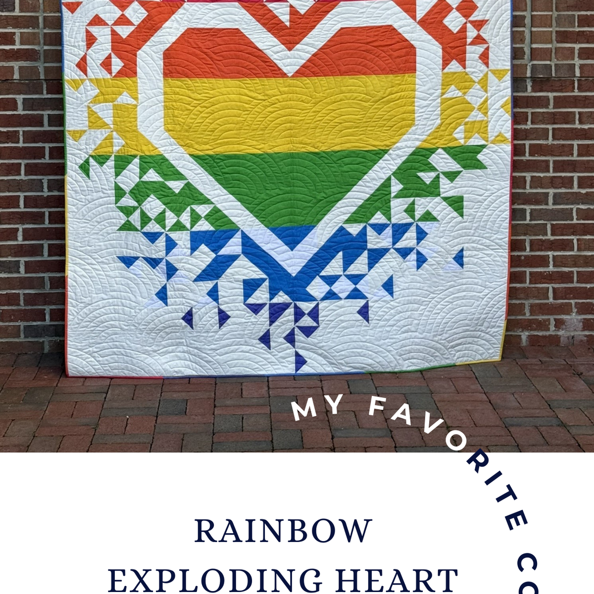 Rainbow Exploding Heart Pattern – Threaded Lines