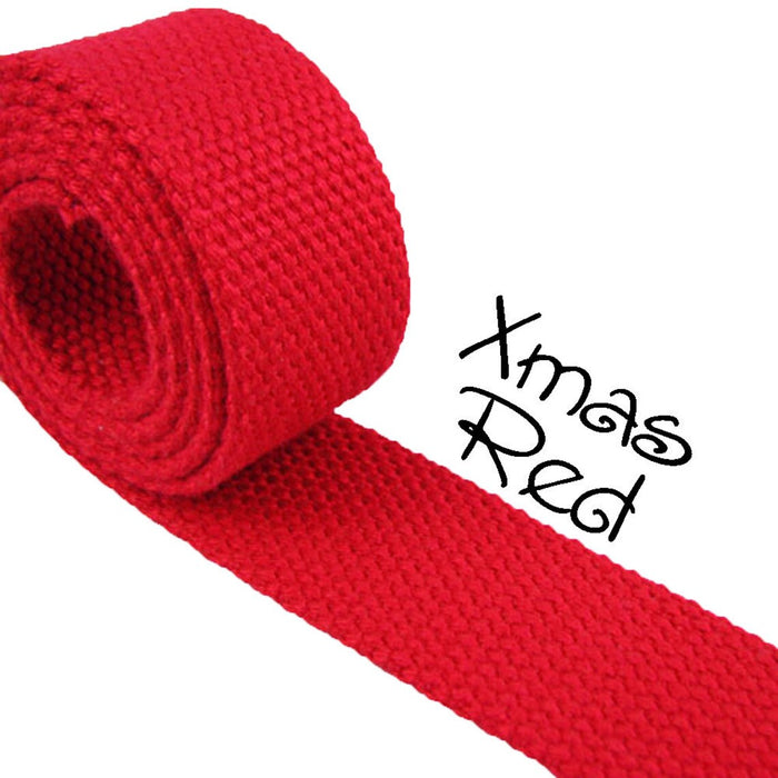 Cotton Webbing - Christmas Red