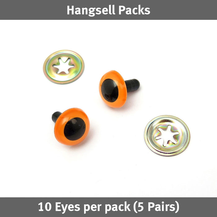 VooDoo Bag Hardware - Toy Eyes in Luminous Orange (15mm)