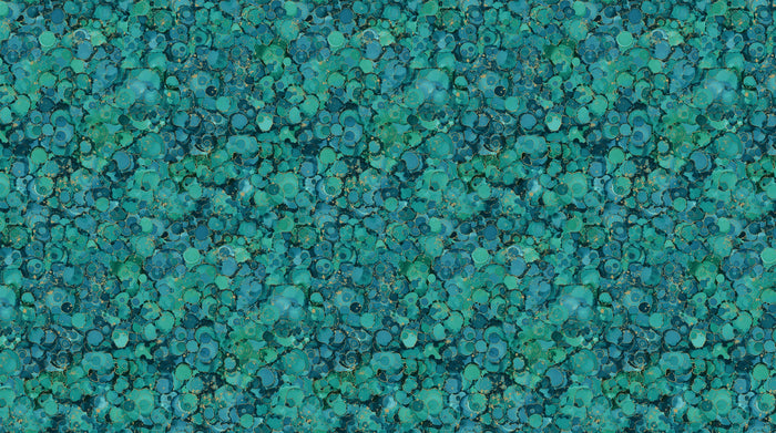 Midas Touch - Bubbles in Teal - Half Yard