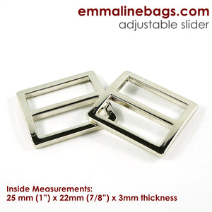 Emmaline Flat Strap Sliders - 1" (25mm)