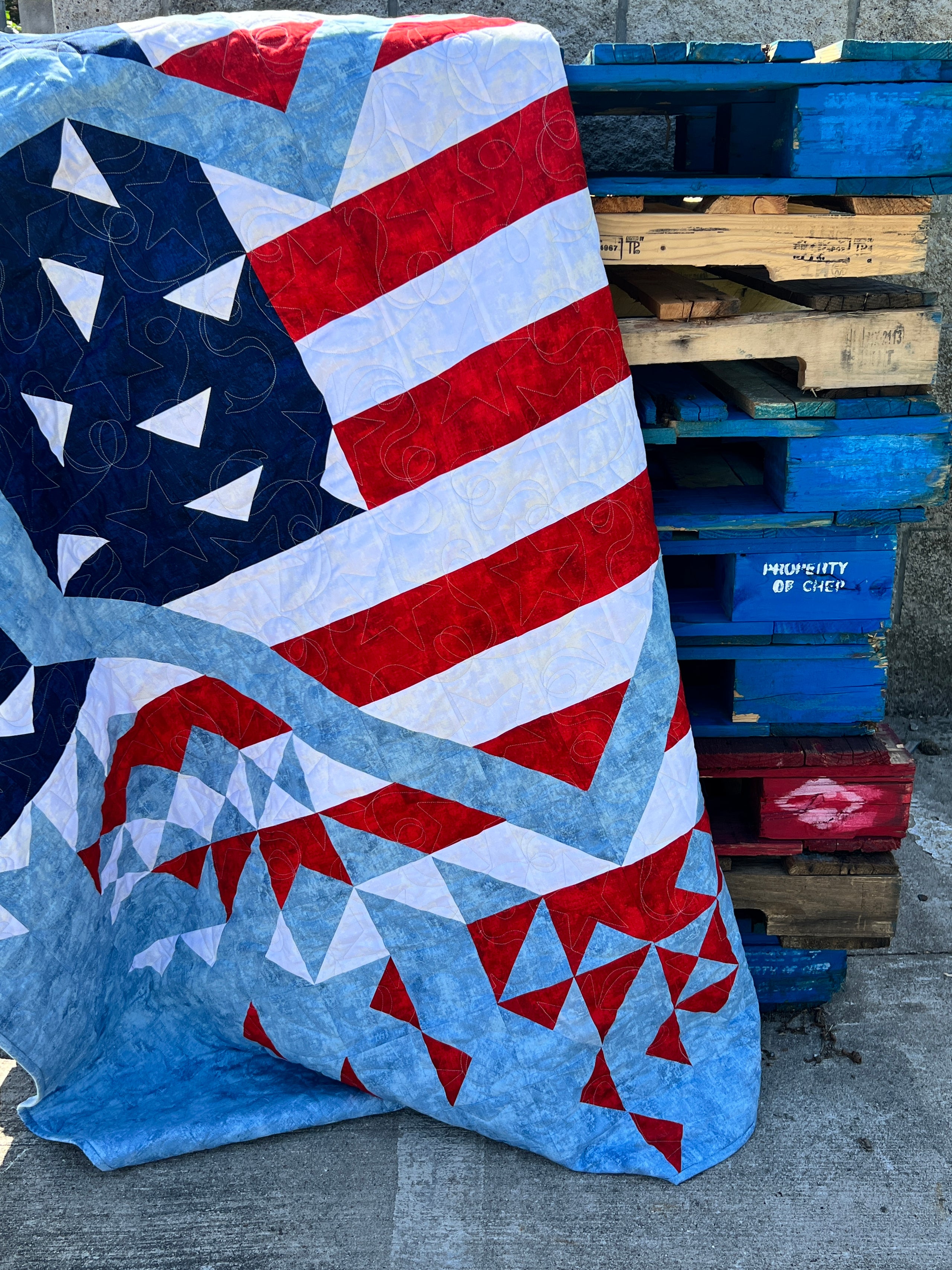 Exploding Heart of America Quilt Kit – Threaded Lines