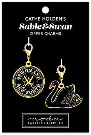 Cathe Holden Zipper Charms - Medallion and Swan