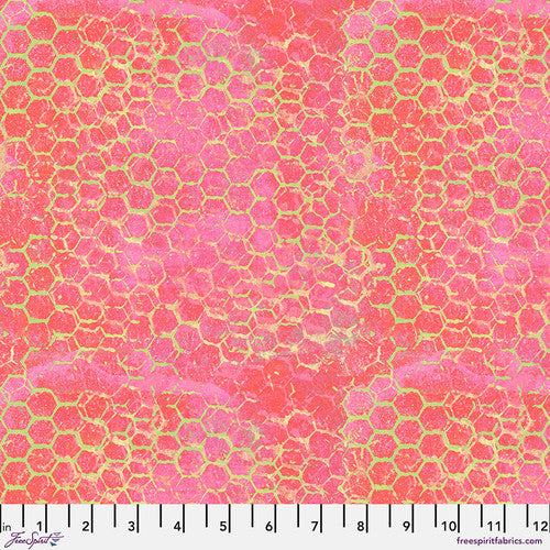 Butterfly Fields - Honeycomb in Pink -  Half Yard