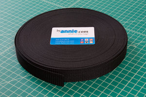 byAnnie 1" Black Strapping by the yard