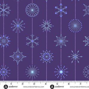 Deco Frost - Snowflakes in Winter Plum - Half Yard
