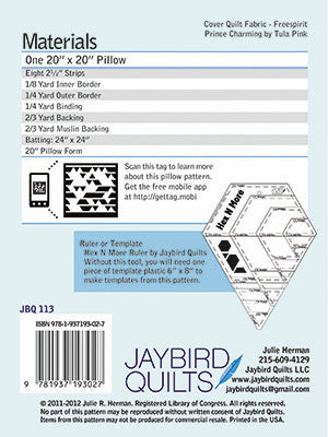 Jaybird - Jawbreaker Pillow Pattern