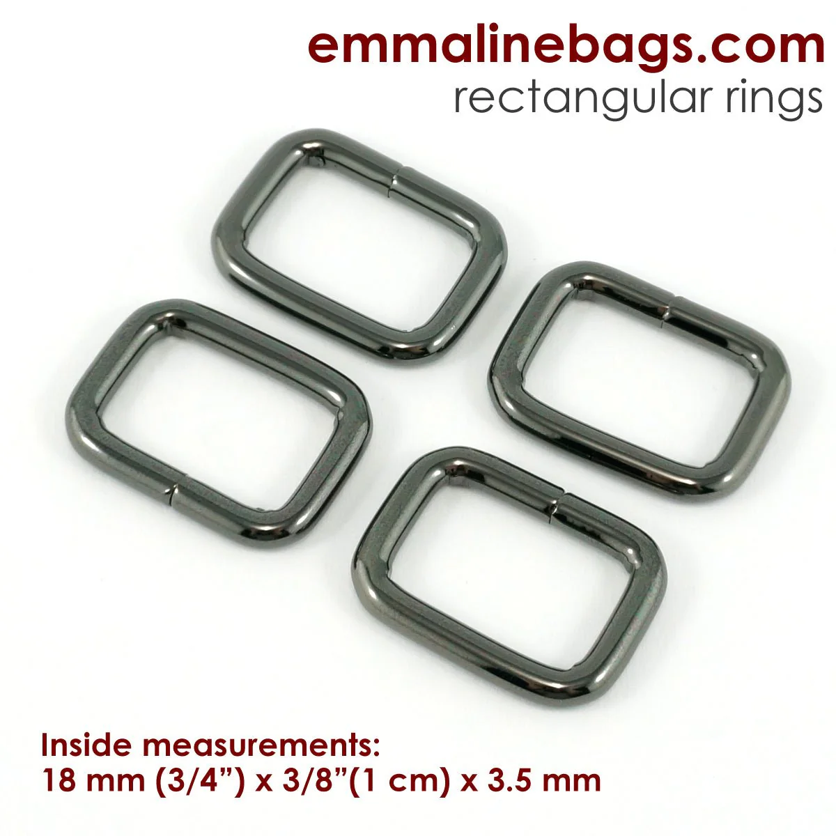Emmaline Rectangle Rings 4 Pack - 1 inch (25mm) – Threaded Lines