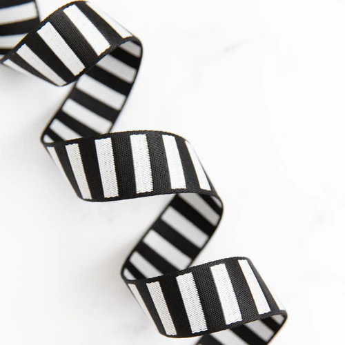 Bold Stripe Webbing in Black/White – Threaded Lines
