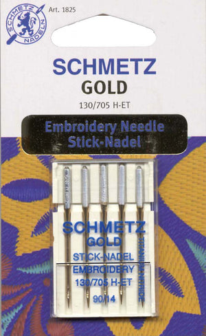 Schmetz Gold Titanium Embroidery Machine Needle Size 14/90 5ct # 1825