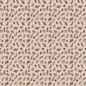 Mountains Calling - Pine Cones in Taupe - Half Yard