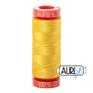 Aurifil 50 wt. 2120 in Small Canary
