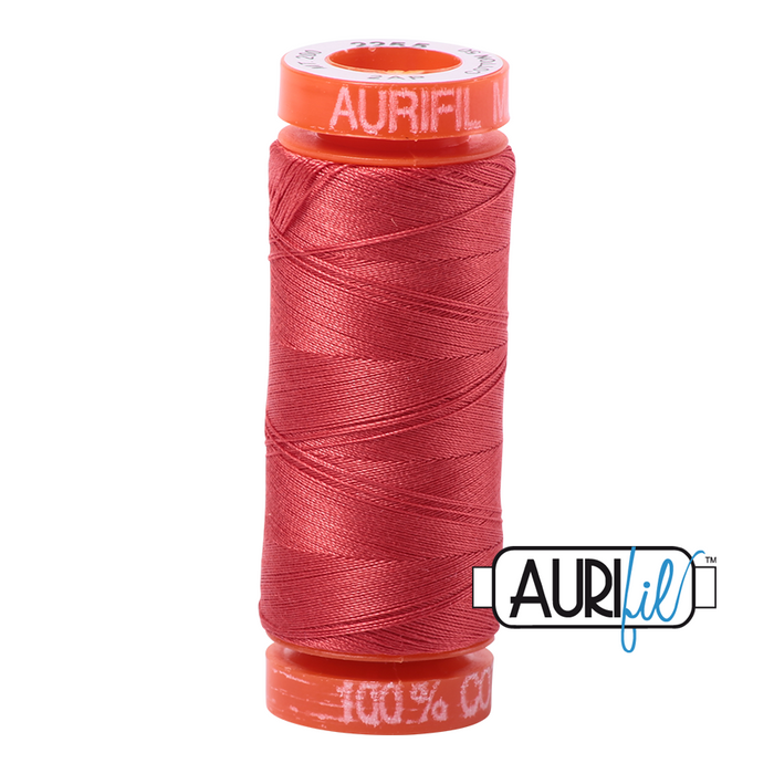 Aurifil 50 wt. 2255 in Small Dark Red Orange