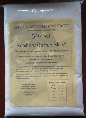 Bamboo/Cotton 50/50 Blend Batting - Throw Size