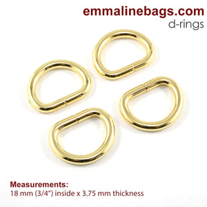Emmaline D-Rings - 3/4 inch (20mm)
