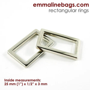 Emmaline Flat Rectangle Rings 4 Pack - 1 inch (25mm)