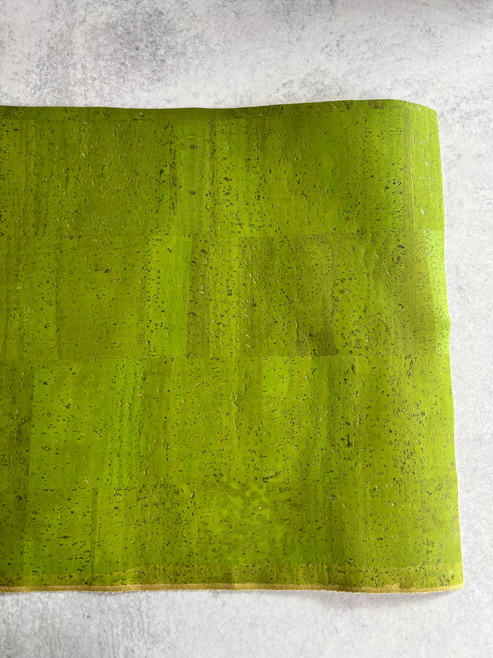 Cork Fabric in Surface Lime Green