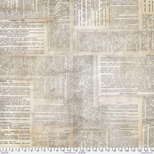 Eclectic Elements 108" - Dictionary in Neutral - Half Yard
