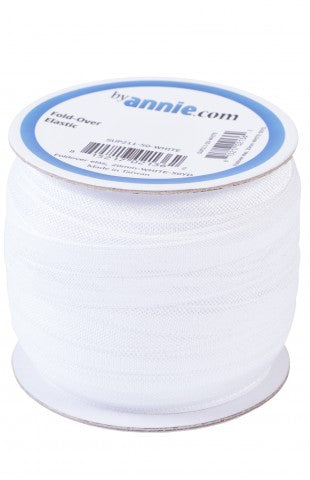 by Annie Fold-Over Elastic in White
