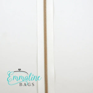 Emmaline Zippers by the Yard - White Tape SIZE 3